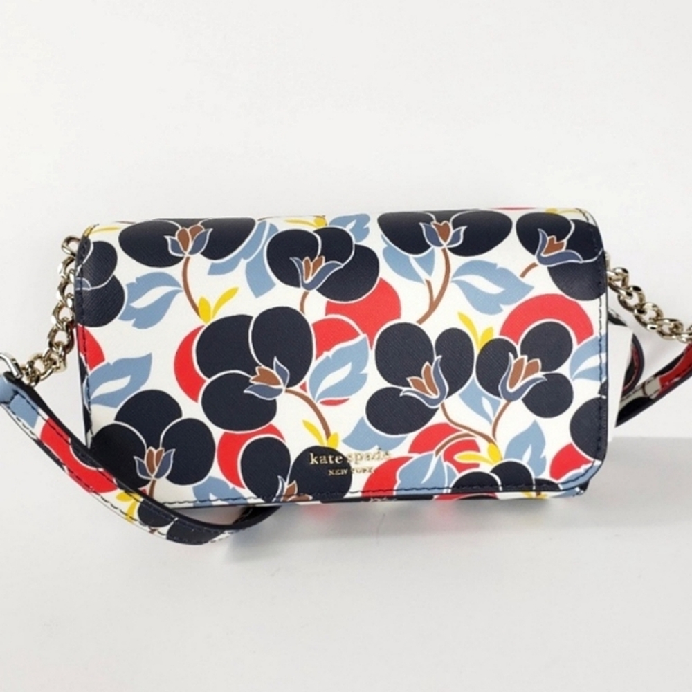 NWT Kate Spade Cameron Breezy Floral Small Flat Crossbody - Picture 3 of 9